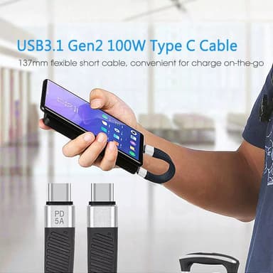 Kort USB-C til USB-C-kabel 100W 10Gbps (13,4 cm)