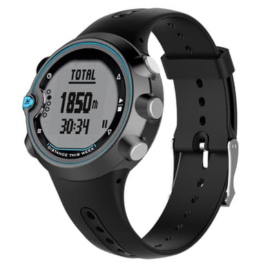 Blødt silikone udskiftningsbånd/Armbåndsrem til Garmin Swim Watch Sort