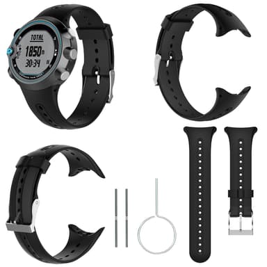Blødt silikone udskiftningsbånd/Armbåndsrem til Garmin Swim Watch Sort