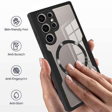 Fuldt lukket magnetisk skal & film integreret telefonetui til Samsung S22-serien Samsung S22 Ultra