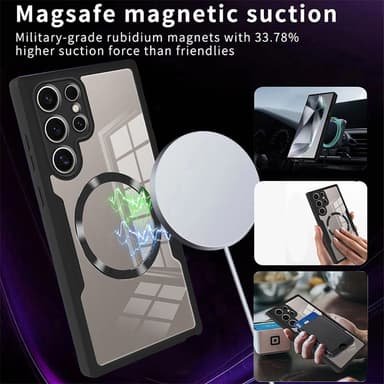 Fuldt lukket magnetisk skal & film integreret telefonetui til Samsung S22-serien Samsung S22 Ultra