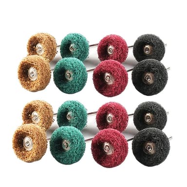 12 styk ikke-vævet slibemiddel poleringshjul borefastgørelsessæt MultiColor
