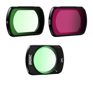 Kameralinsefilter til DJI Osmo Pocket 3, ND16 CPL UV-filtersæt Sort