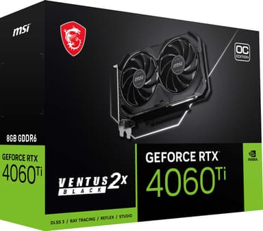 MSI GeForce RTX™  4060 Ti VENTUS 2X BLACK 8G E1 OC grafikkort