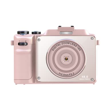 Digitalkamera 4K/48MP/18X digital zoom/stabilisering/autofokus/dobbeltkamera Lyserød