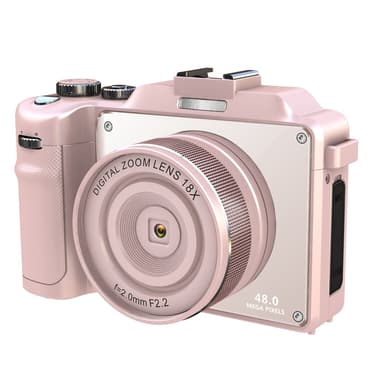 Digitalkamera 4K/48MP/18X digital zoom/autofokus/dobbeltkamera med 32GB TF-kort Lyserød