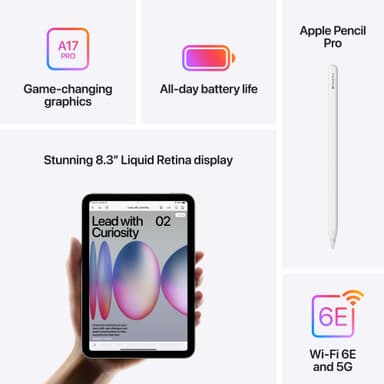 iPad mini A17 Pro Wi-Fi + Cellular 256GB  (stjerneskær)