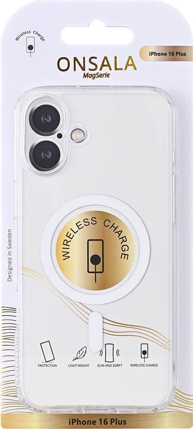 Onsala iPhone 16 Plus MagSeries etui (gennemsigtig)