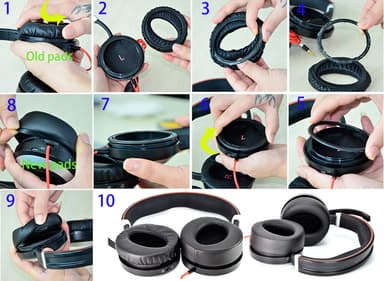 Ørepuder til Jabra Evolve 80 UC 1 par Sort