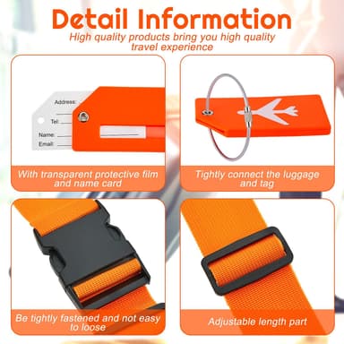 Bagagebælte med adresselabel Orange