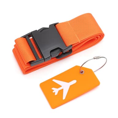 Bagagebælte med adresselabel Orange