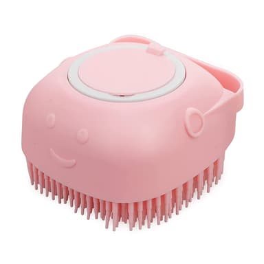 2 i 1 badebørste til hunde - med shampoo dispenser Pink
