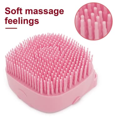 2 i 1 badebørste til hunde - med shampoo dispenser Pink