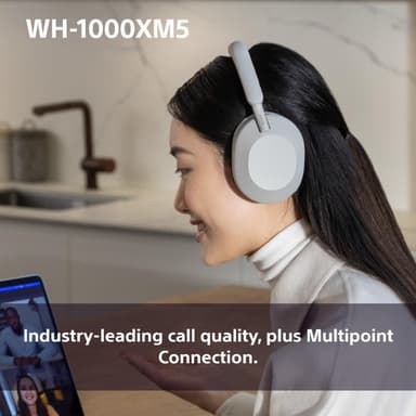 Sony WH-1000XM5 trådløse around-ear høretelefoner (platinum silver)