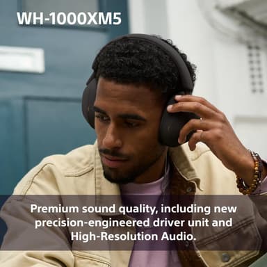 Sony WH-1000XM5 trådløse around-ear høretelefoner (platinum silver)