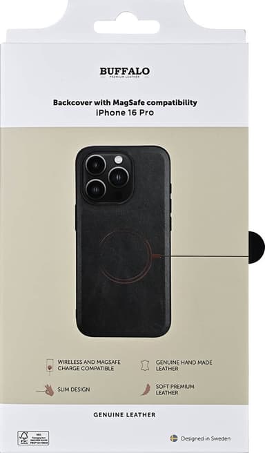 Buffalo MagSeries iPhone 16 Pro etui (sort)