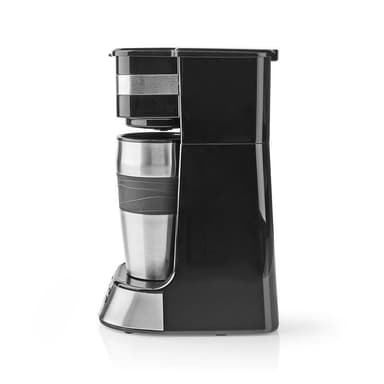 Nedis Kaffemaskine | Filterkaffe | 0.4 l | 1 Kopper | Tænd timer | Sort / Sølv
