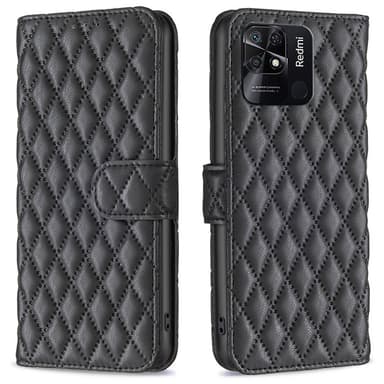SKALO Xiaomi Redmi 10C BINFEN COLOR Quiltet Pung - Sort