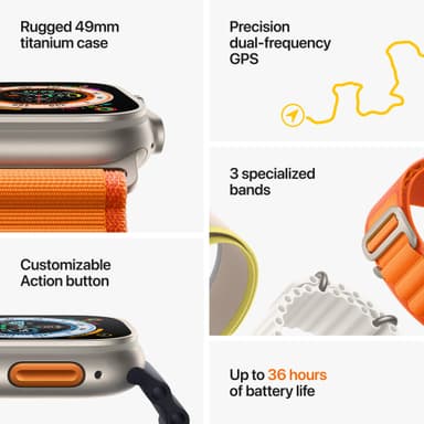 Apple Watch Ultra 49mm GPS+CEL Titanium L (Orange / Alpine Loop)