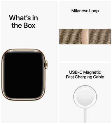 Apple Watch Series 8 45mm Cellular (gold stainless steel/gold milanese loop)