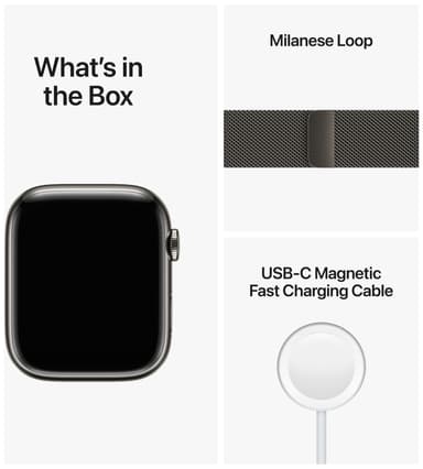 Apple Watch Series 8 45mm Cellular (graphite stainless steel/graphite milanese loop)