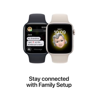 Apple Watch SE 2nd Gen 44 mm GPS (Midnight Alu/Midnight sportsbånd)