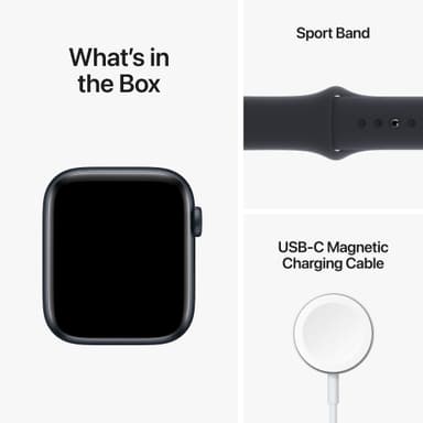 Apple Watch SE 2nd Gen 44 mm GPS (Midnight Alu/Midnight sportsbånd)