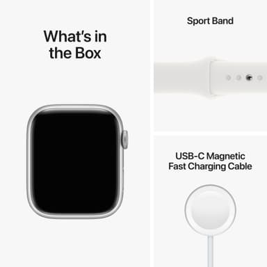 Apple Watch Series 8 45mm Cellular (silver alu./white sportsbånd)