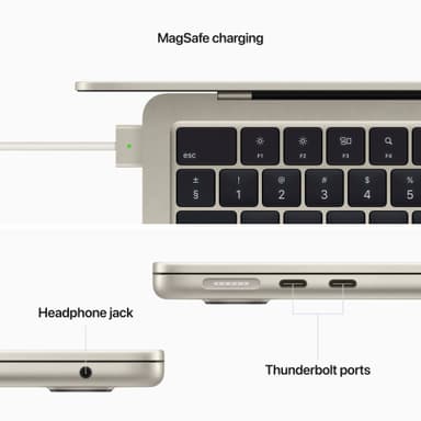 MacBook Air M2 2022 CTO 16/256 GB bærbar computer (Starlight)
