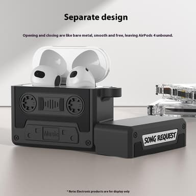 SKALO AirPods 4 Cassette Tape Design Cover - Orange