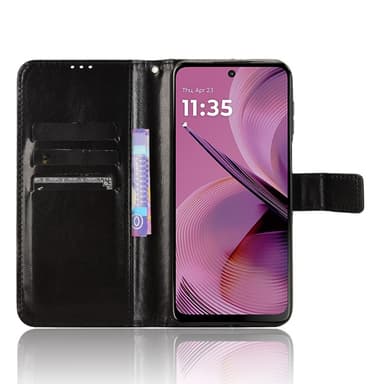 SKALO Motorola Moto G55 5G PU-læder Pungetui - Sort