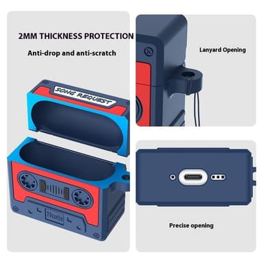 SKALO AirPods 4 Cassette Tape Design Cover - Orange