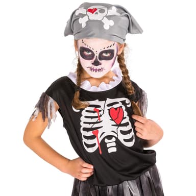Piratkostume med skeletdetaljer - 152 (12-14y)