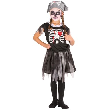 Piratkostume med skeletdetaljer - 152 (12-14y)