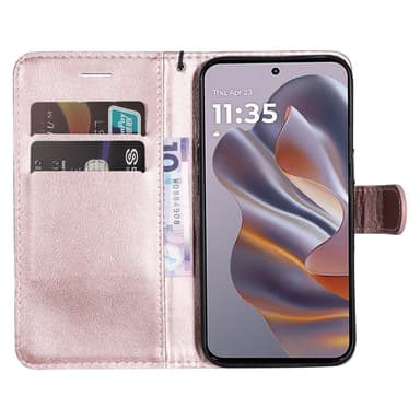 SKALO Motorola Edge 50 Neo 5G PU-læder Pungetui - Rosa guld