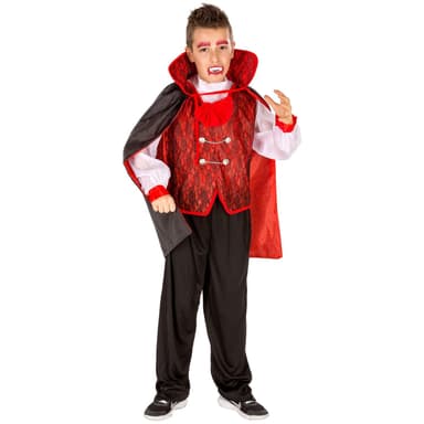 Grev Dracula børnekostume Halloween - 116 (5-7y)