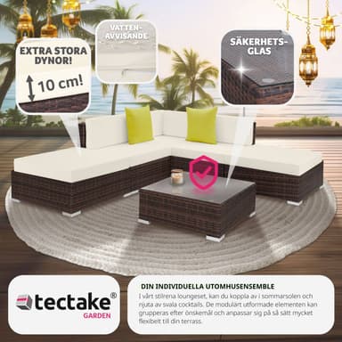 Polyrattan loungesæt Paris - brunmeleret