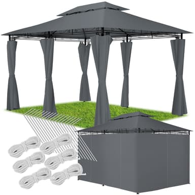 Luksus havepavillon Emine med 6 sider - anthrazit