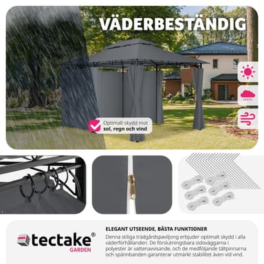 Luksus havepavillon Emine med 6 sider - anthrazit