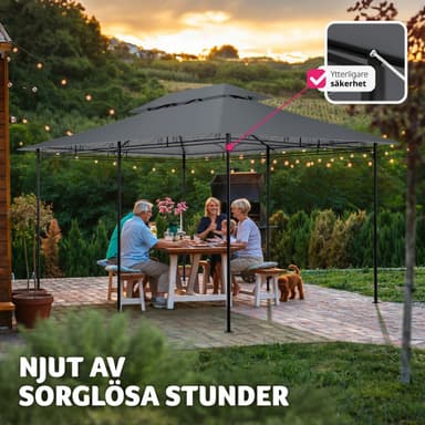 Luksus havepavillon Emine med 6 sider - anthrazit