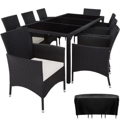 Polyrattan havemøbelsæt - sort