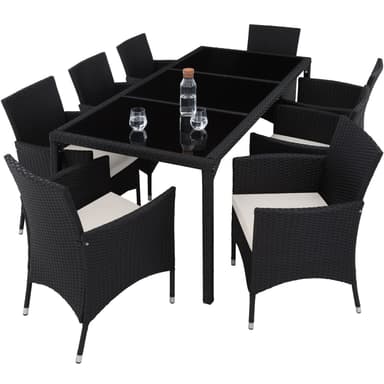 Polyrattan havemøbelsæt - sort