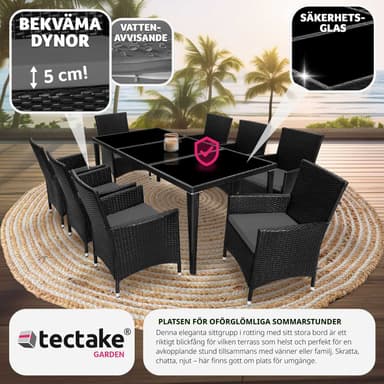Polyrattan havemøbelsæt Menorca - sort