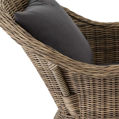 2 polyrattan havestole i aluminium + hynder - natur