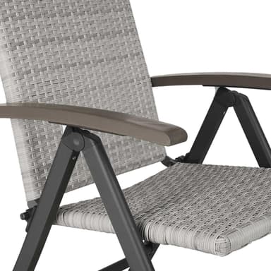 Polyrattan kurvestol Canberra - lysegrå