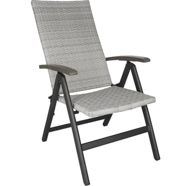 Polyrattan kurvestol Canberra - lysegrå