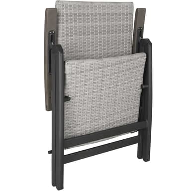 Polyrattan kurvestol Canberra - lysegrå