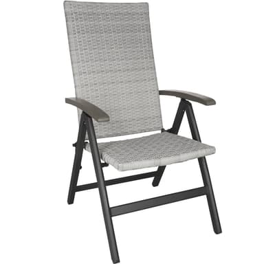 Polyrattan kurvestol Canberra - lysegrå