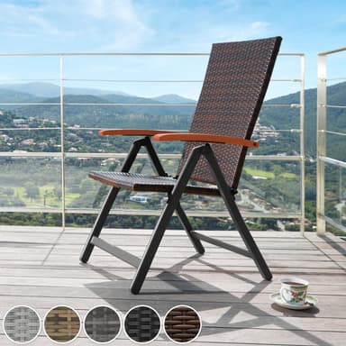 Polyrattan kurvestol Canberra - lysegrå