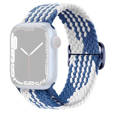 SKALO Flettet Rem Apple Watch SE 40mm - Blå-Hvid